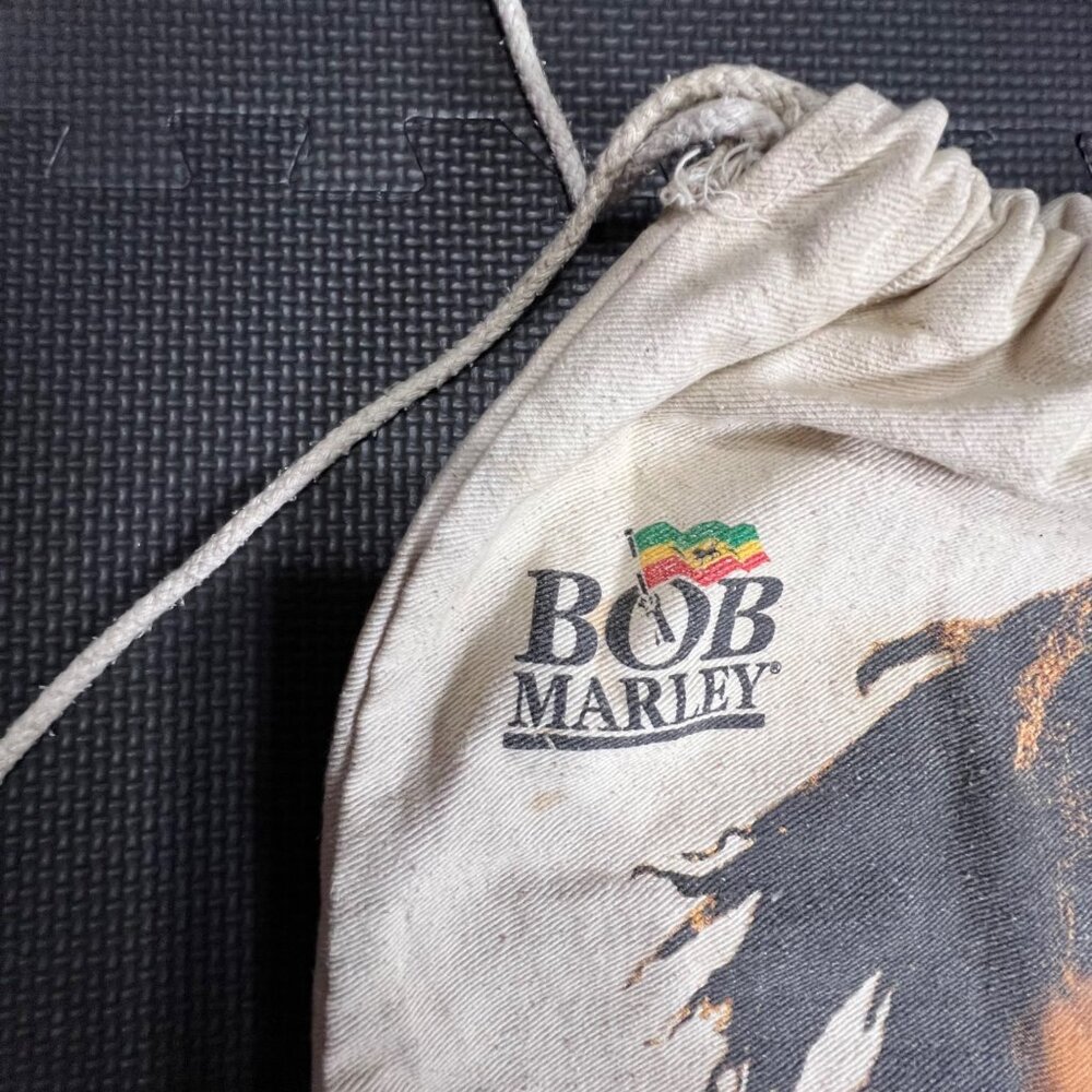 Bob Marley One Love Drawstring Bag Canvas Backpack 17" X 13" Rasta Design - Picture 4 of 4
